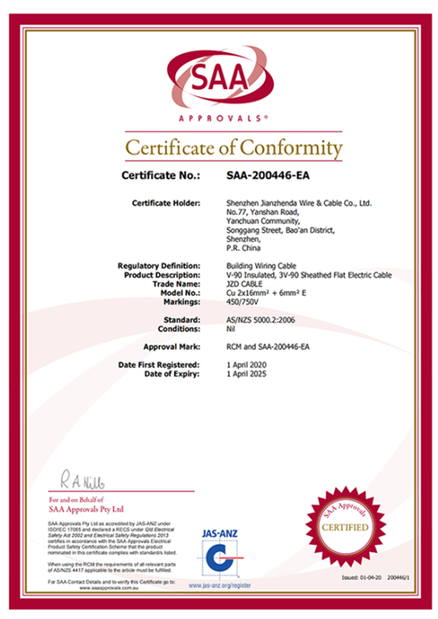 SAA-200446-2 資質(zhì)證書